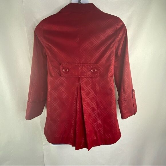 Anne Klein | Red Lightly Lined Spring Coat - Picture 6 of 9